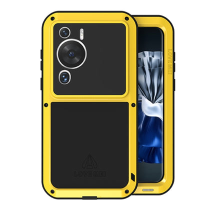 For Huawei P60 / P60 Pro / P60 Art LOVE MEI POWERFUL Metal Shockproof Life Waterproof Dustproof Phone Case(Yellow) - Huawei Cases by LOVE MEI | Online Shopping UK | buy2fix