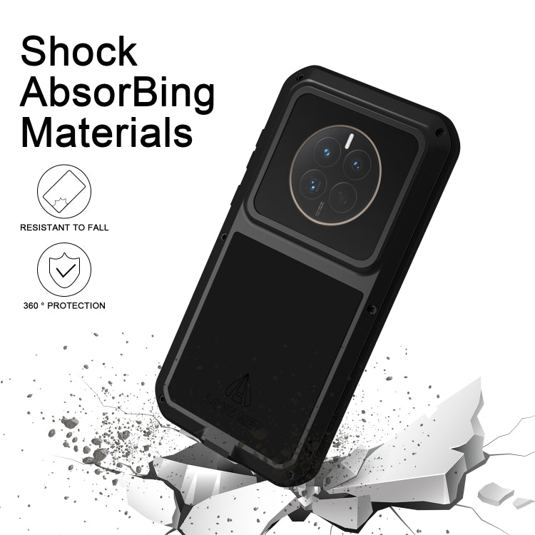 For Huawei P60 / P60 Pro / P60 Art LOVE MEI POWERFUL Metal Shockproof Life Waterproof Dustproof Phone Case(Black) - Huawei Cases by LOVE MEI | Online Shopping UK | buy2fix