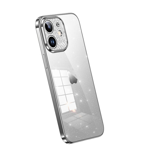 For iPhone 11 SULADA Electroplated Transparent Glittery TPU Phone Case(Silver) - iPhone 11 Cases by SULADA | Online Shopping UK | buy2fix