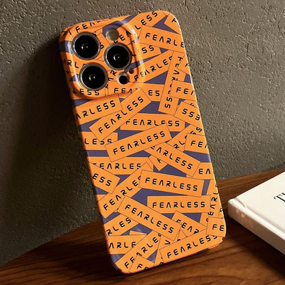 For iPhone 12 Pro Painted Pattern Precise Hole PC Phone Case(Orange Label) - iPhone 12 / 12 Pro Cases by buy2fix | Online Shopping UK | buy2fix