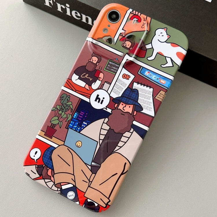 For iPhone XR Painted Pattern Precise Hole PC Phone Case(Holiday Uncle) - More iPhone Cases by buy2fix | Online Shopping UK | buy2fix