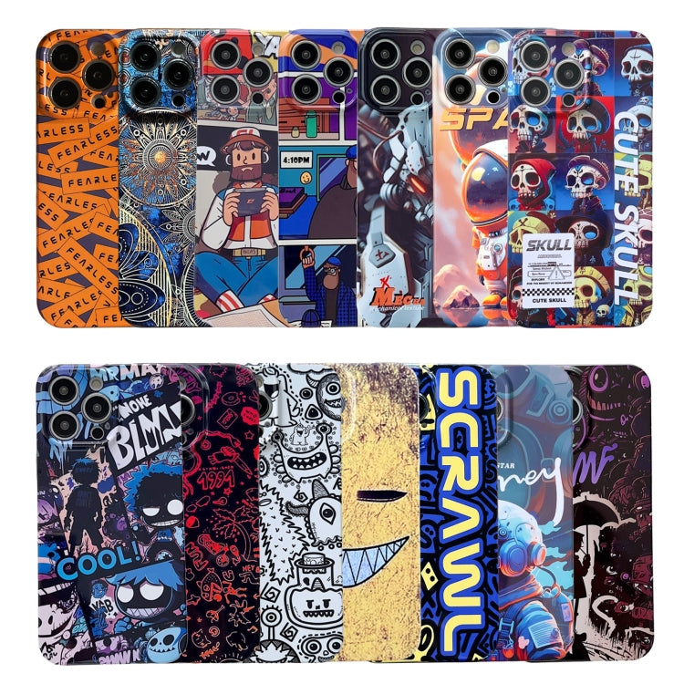 For iPhone 13 Pro Max Painted Pattern Precise Hole PC Phone Case(Orange White Astronaut) - iPhone 13 Pro Max Cases by buy2fix | Online Shopping UK | buy2fix