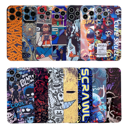 For iPhone 11 Painted Pattern Precise Hole PC Phone Case(Orange Robot) - iPhone 11 Cases by buy2fix | Online Shopping UK | buy2fix