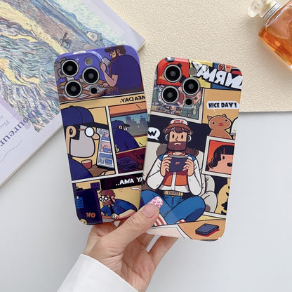 For iPhone XR Painted Pattern Precise Hole PC Phone Case(Orange Astronaut) - More iPhone Cases by buy2fix | Online Shopping UK | buy2fix