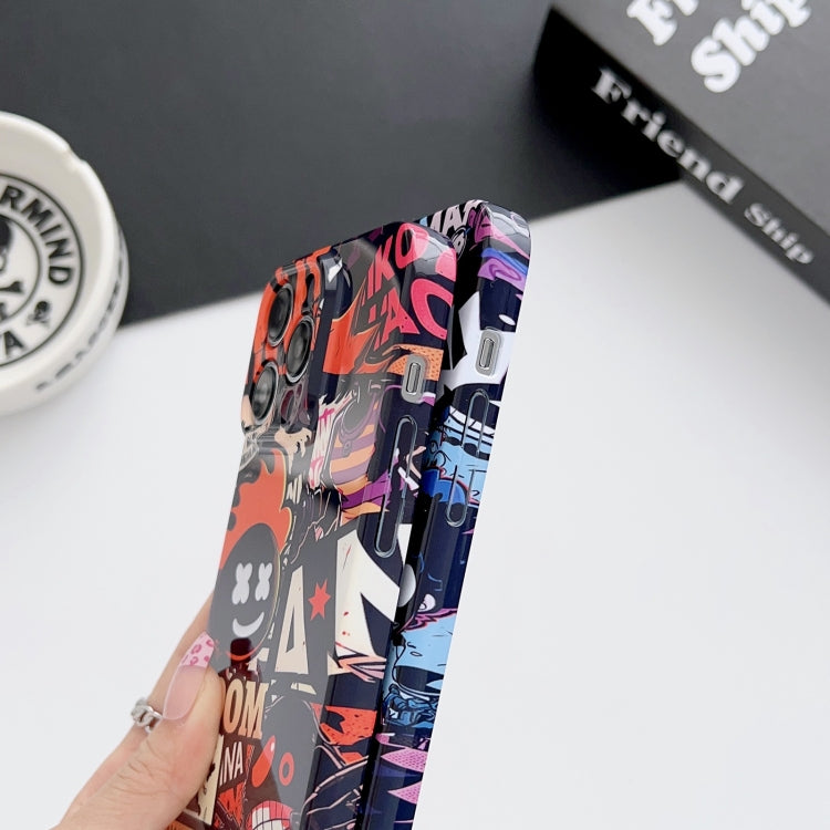 For iPhone 14 Pro Painted Pattern Precise Hole PC Phone Case(Working Comics) - iPhone 14 Pro Cases by buy2fix | Online Shopping UK | buy2fix