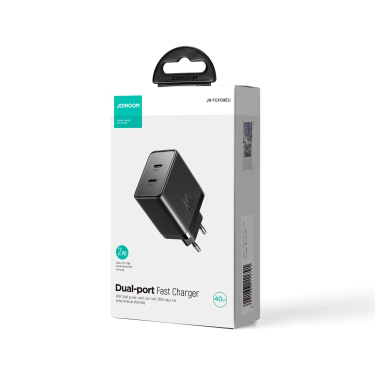 JOYROOM TCF09 40W Dual USB-C / Type-C 2PD Mini Intelligent Fast Charger(EU Plug) - USB Charger by JOYROOM | Online Shopping UK | buy2fix