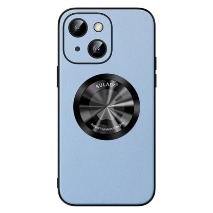 For iPhone 13 SULADA Microfiber Leather MagSafe Magnetic Phone Case(Sierra Blue) - iPhone 13 Cases by SULADA | Online Shopping UK | buy2fix