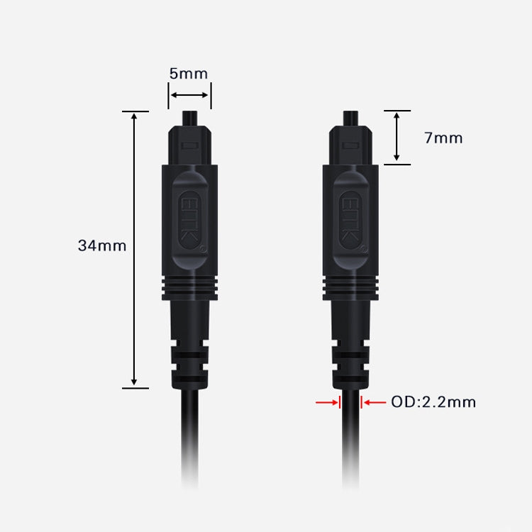 2m EMK OD2.2mm Digital Audio Optical Fiber Cable Plastic Speaker Balance Cable(White) -  by EMK | Online Shopping UK | buy2fix