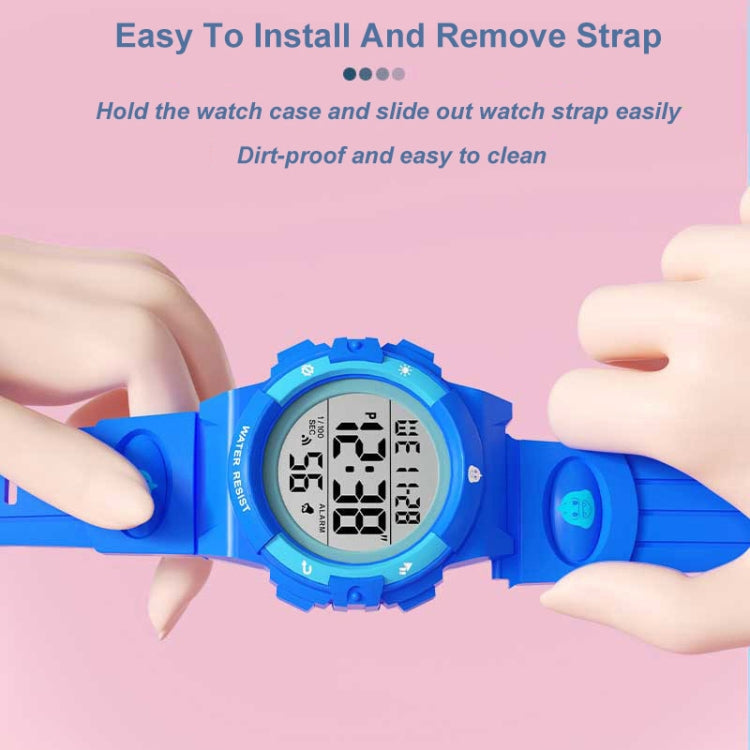 SPOVAN K01 Women Children LED Luminous Waterproof Electronic Sports Watch(Blue Pocket Watch) - LED Digital Watches by SPOVAN | Online Shopping UK | buy2fix