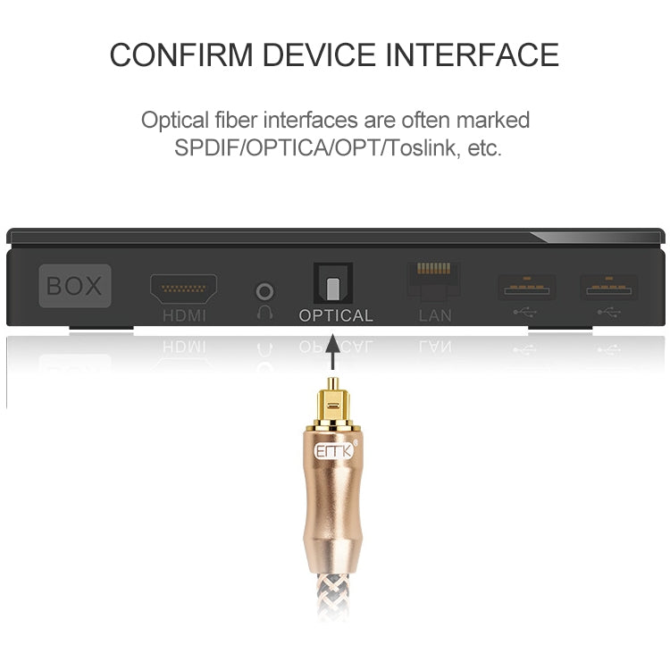 5m EMK OD6.0mm Gold-plated TV Digital Audio Optical Fiber Connecting Cable - Audio Optical Cables by EMK | Online Shopping UK | buy2fix