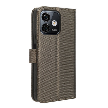 For Ulefone Note 16 Pro Diamond Texture Leather Phone Case(Brown) - Ulefone Cases by buy2fix | Online Shopping UK | buy2fix