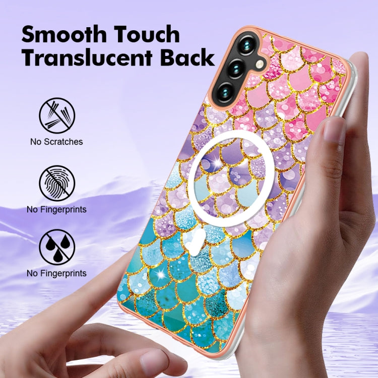 For Samsung Galaxy A34 5G Marble Pattern Dual-side IMD Magsafe TPU Phone Case(Colorful Scales) - Galaxy Phone Cases by buy2fix | Online Shopping UK | buy2fix