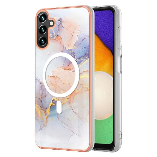 For Samsung Galaxy A54 5G Marble Pattern Dual-side IMD Magsafe TPU Phone Case(White Marble) - Galaxy Phone Cases by buy2fix | Online Shopping UK | buy2fix