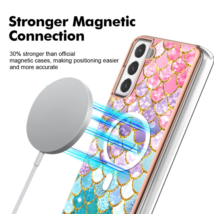 For Samsung Galaxy S21 FE 5G Marble Pattern Dual-side IMD Magsafe TPU Phone Case(Colorful Scales) - Galaxy Phone Cases by buy2fix | Online Shopping UK | buy2fix