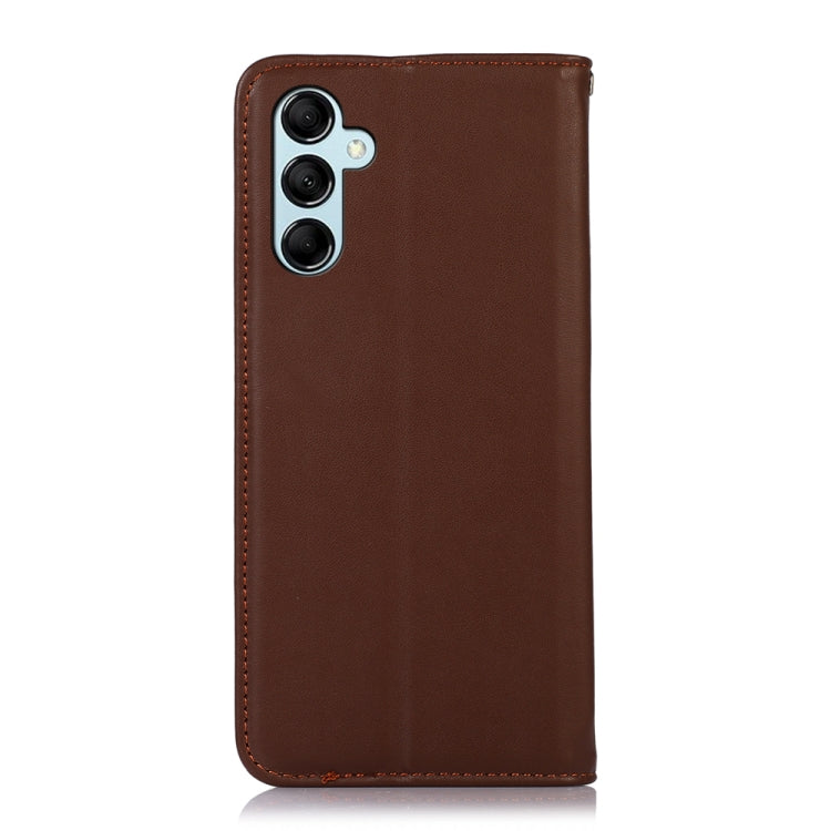 For Samsung Galaxy M34 5G KHAZNEH Nappa Top Layer Cowhide Leather Phone Case(Brown) - Galaxy Phone Cases by buy2fix | Online Shopping UK | buy2fix