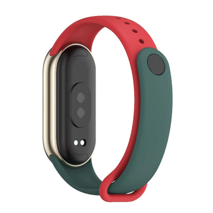 For Xiaomi Mi Band 8 Mijobs Dual Color Silicone Watch Band(Crow Blue+Red) - Watch Bands by MIJOBS | Online Shopping UK | buy2fix