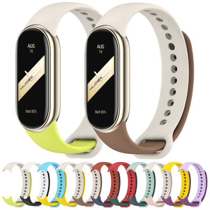 For Xiaomi Mi Band 8 Mijobs Dual Color Silicone Watch Band(Grass Green+Grey) - Watch Bands by MIJOBS | Online Shopping UK | buy2fix