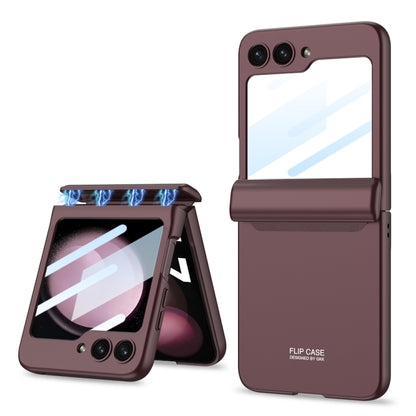 For Samsung Galaxy Z Flip5 GKK Integrated Magnetic Full Coverage Folding Phone Case(Wine Red) - Galaxy Z Flip5 Cases by GKK | Online Shopping UK | buy2fix