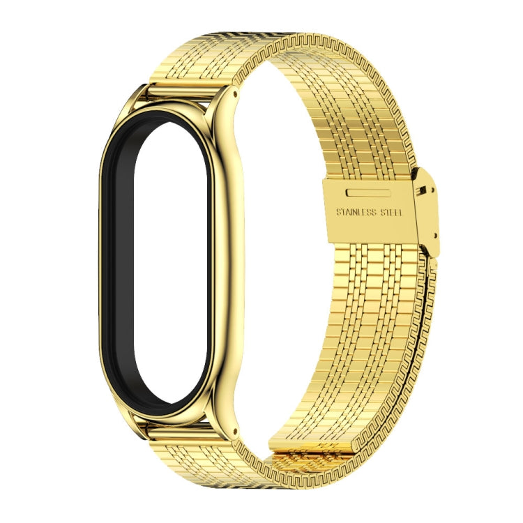 For Xiaomi Mi Band 8 Mijobs Plus Case Metal Watch Band(Gold) - Watch Bands by MIJOBS | Online Shopping UK | buy2fix