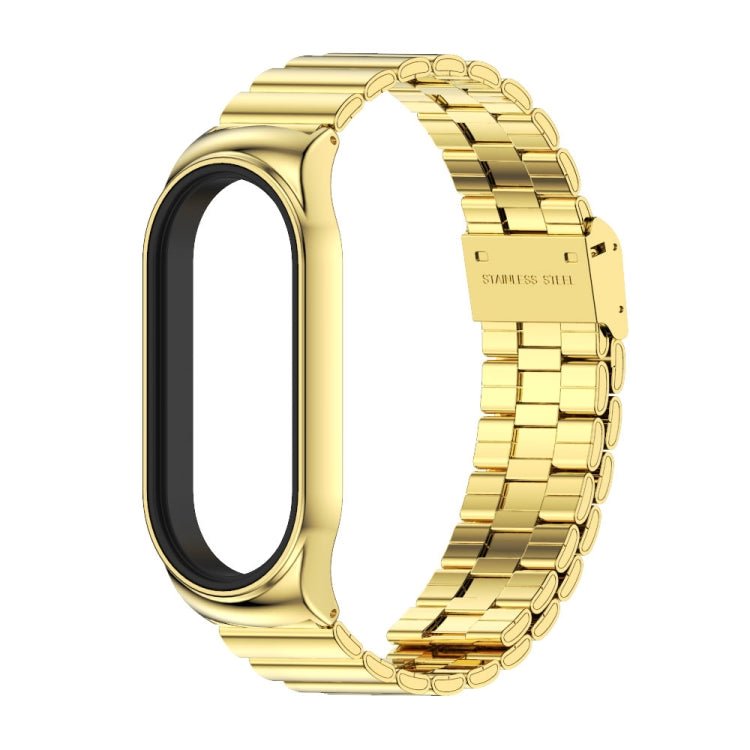 For Xiaomi Mi Band 8 Mijobs CS Case Bamboo Buckle Metal Watch Band(Gold) - Watch Bands by MIJOBS | Online Shopping UK | buy2fix