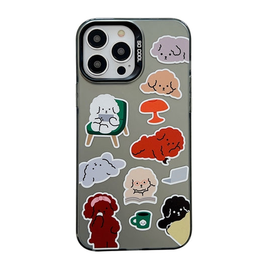 For iPhone 15 Pro Max Cute Animal Pattern Series PC + TPU Phone Case(Colorful Puppy) - iPhone 15 Pro Max Cases by buy2fix | Online Shopping UK | buy2fix