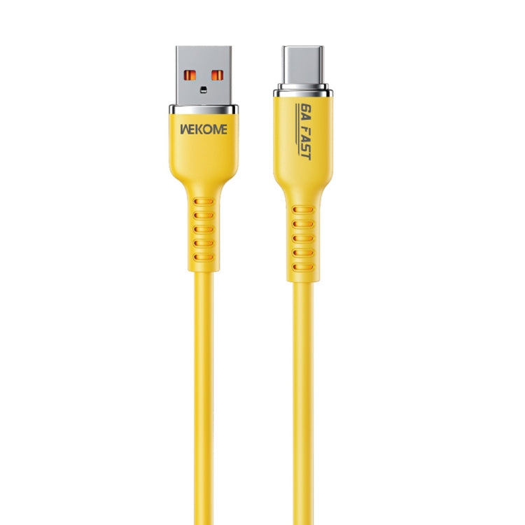 WK WDC-09a 6A USB to USB-C/Type-C Silicone Data Cable, Length: 1.2m(Yellow) - USB-C & Type-C Cable by WK | Online Shopping UK | buy2fix