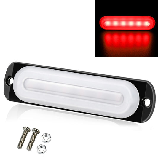 DC12V-24V / 18W Car Truck Emergency Strobe Flash Warning Light 6LEDs Ultra-thin Side Lights(Red) - In Car by buy2fix | Online Shopping UK | buy2fix