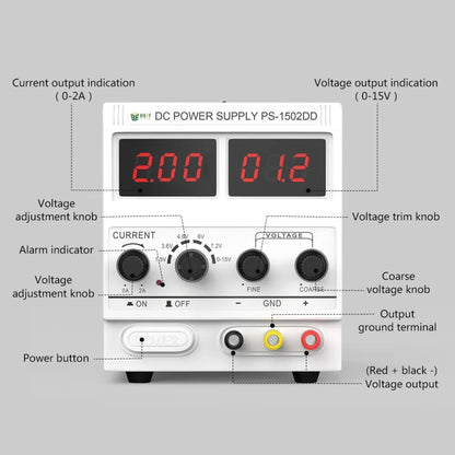 BEST 1502DD 15V / 2A Digital Display DC Regulated Power Supply, 110V US Plug - Power Supply by BEST | Online Shopping UK | buy2fix