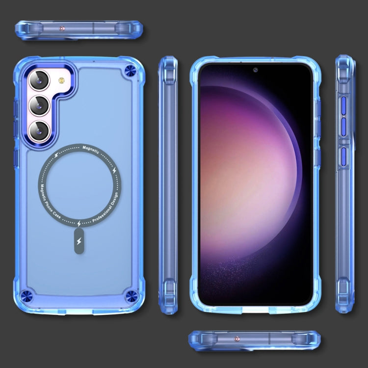 For Samsung Galaxy S23 5G Skin Feel TPU + PC MagSafe Magnetic Phone Case(Transparent Blue) - Galaxy S23 5G Cases by buy2fix | Online Shopping UK | buy2fix