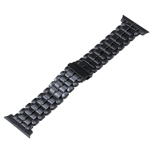 For Apple Watch Series 4 44mm Five Beads Titanium Steel Watch Band(Black) - Watch Bands by buy2fix | Online Shopping UK | buy2fix