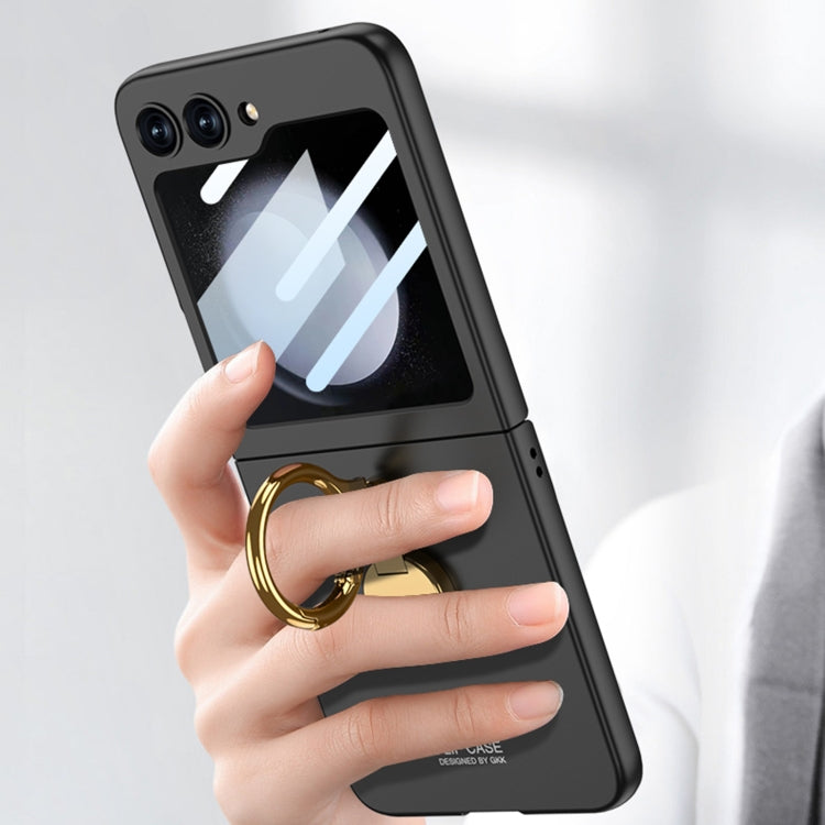 For Samsung Galaxy Z Flip5 GKK Ultra-thin Triaxial Ring Holder PC Phone Case(Silver) - Galaxy Z Flip5 Cases by GKK | Online Shopping UK | buy2fix