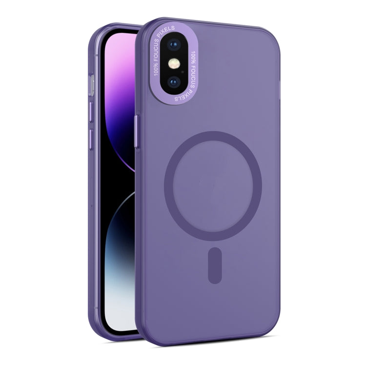 For iPhone XS Max MagSafe Frosted Translucent Mist Phone Case(Dark Purple) - More iPhone Cases by buy2fix | Online Shopping UK | buy2fix