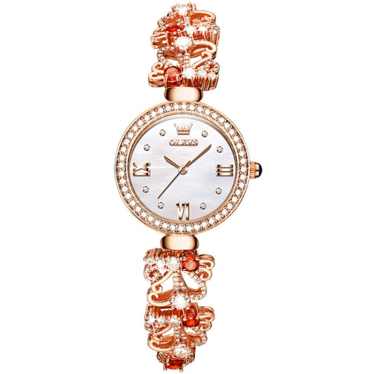 OLEVS 9958 Women Adjustable Drawstring Bracelet Quartz Watch(White + Rose Gold) - Bracelet Watches by OLEVS | Online Shopping UK | buy2fix