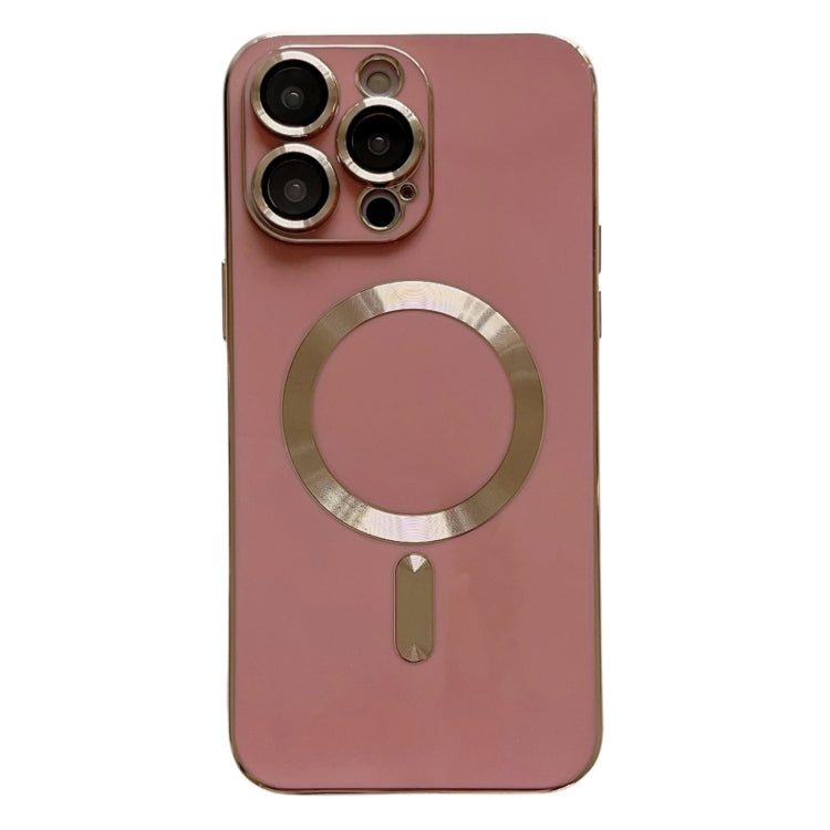 For iPhone 15 Pro Magsafe Plating TPU Phone Case with Lens Film(Rose Red) - iPhone 15 Pro Cases by buy2fix | Online Shopping UK | buy2fix