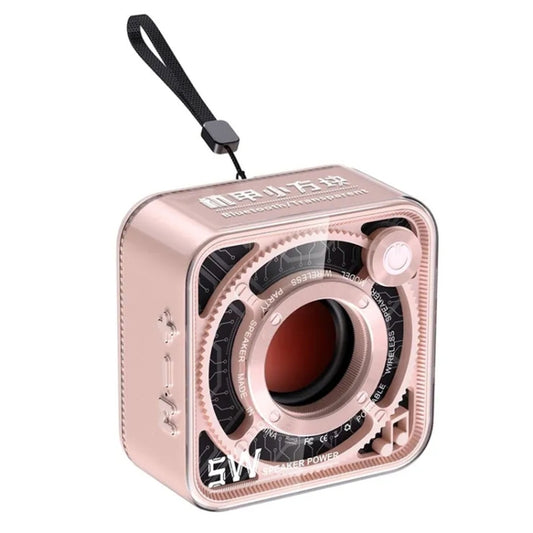 T&G DW12 Portable Mini Wireless Bluetooth Speaker Transparent Subwoofer Support TF Card(Pink) - Mini Speaker by T&G | Online Shopping UK | buy2fix