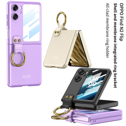 For OPPO Find N2 Flip GKK Integrated Ultra-thin Full Coverage Phone Case with Ring Holder(Gold) - OPPO Cases by GKK | Online Shopping UK | buy2fix