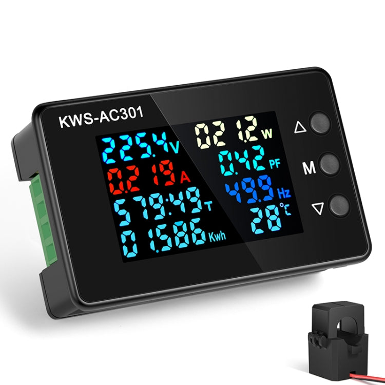 KWS-AC301L-100A 50-300V AC Switching Digital Display Current Voltmeter with 485 Communication(Black) - Current & Voltage Tester by buy2fix | Online Shopping UK | buy2fix