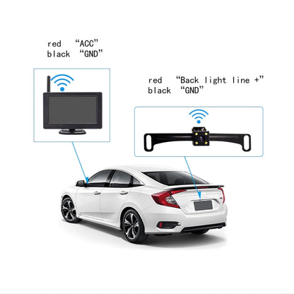 PZ703 422A-W Car 4.3 inch Desktop Rearview Monitor Built-in Wireless Reversing Image - In Car by buy2fix | Online Shopping UK | buy2fix