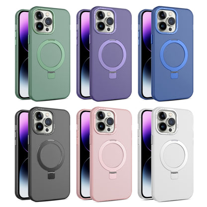 For iPhone XS / X MagSafe Metal Holder Frosted Translucent Phone Case(White) - More iPhone Cases by buy2fix | Online Shopping UK | buy2fix