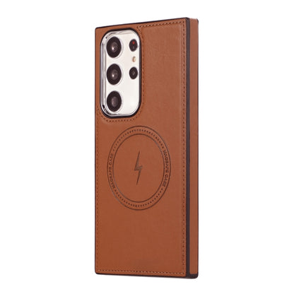 For Samsung Galaxy S23 Ultra 5G Side Leather Magsafe Phone Case(Brown) - Galaxy S23 Ultra 5G Cases by buy2fix | Online Shopping UK | buy2fix