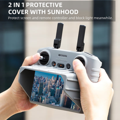 For DJI Air 3 / RC 2 Sunnylife Remote Control Shockproof Anti-scratch Silicone Case with Hood(Grey) - Others by Sunnylife | Online Shopping UK | buy2fix