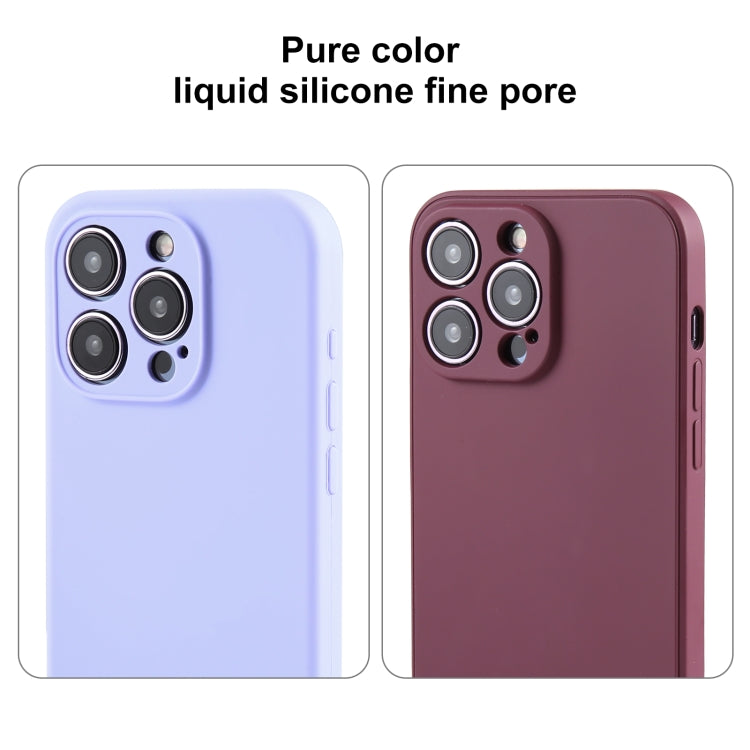 For iPhone 15 Pro Max Pure Color Liquid Silicone Fine Pore Phone Case(Black Currant) - iPhone 15 Pro Max Cases by buy2fix | Online Shopping UK | buy2fix