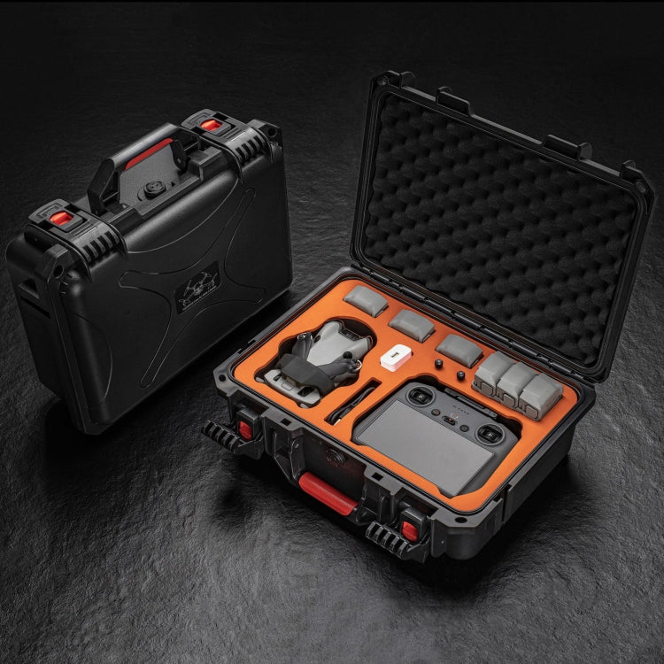 For DJI Mini 4 Pro STARTRC Drone Kit Waterproof ABS Suitcase Storage Box(Black Orange) - Carry Cases & Bags by STARTRC | Online Shopping UK | buy2fix