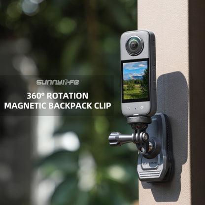 Sunnylife 360 Degree Rotation Swivel Backpack Clip Magnetic Suction Action Camera Mount(Black) - Case & Bags by Sunnylife | Online Shopping UK | buy2fix