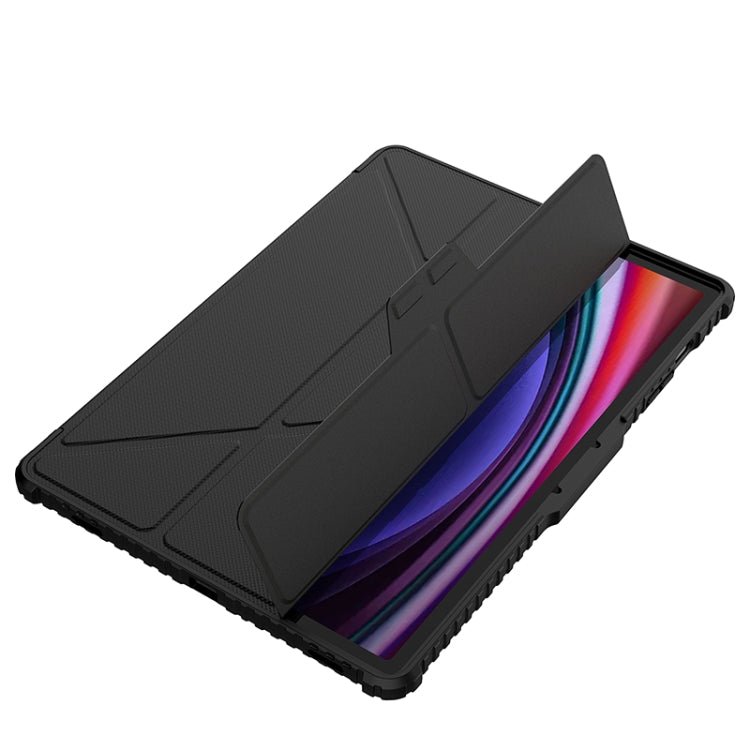 For Samsung Galaxy Tab S9+ NILLKIN Bumper Pro Multi-angle Folding Style Tablet Leather Case(Black) - Galaxy Tab S9+ Cases by NILLKIN | Online Shopping UK | buy2fix