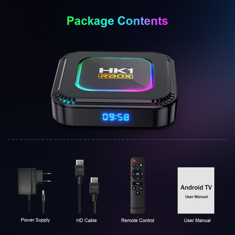 HK1 RBOX K8 8K Android 13.0 Smart TV Box with Remote Control, 4GB+128GB, RK3528 Quad-Core(UK Plug) - Others by buy2fix | Online Shopping UK | buy2fix