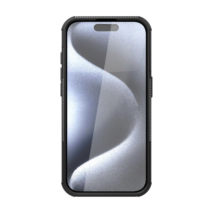 For  iPhone 15 Pro Max Tire Texture TPU + PC Phone Case with Holder(Black) - iPhone 15 Pro Max Cases by buy2fix | Online Shopping UK | buy2fix