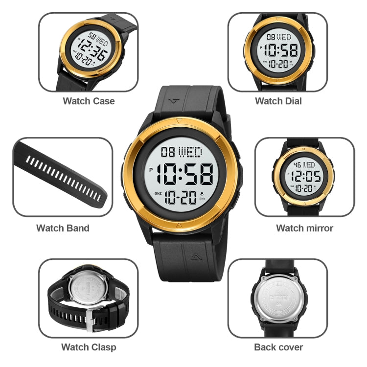 SKMEI 2047 Multifunctional Men 50M Waterproof Sports Digital Wrist Watch(Black) - Silicone Strap Watches by SKMEI | Online Shopping UK | buy2fix