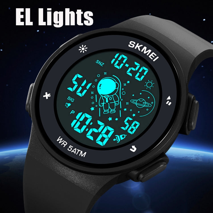 SKMEI 2068 Multifunctional Men 50M Waterproof Noctilucent Sports Digital Wrist Watch(Black White) - Silicone Strap Watches by SKMEI | Online Shopping UK | buy2fix