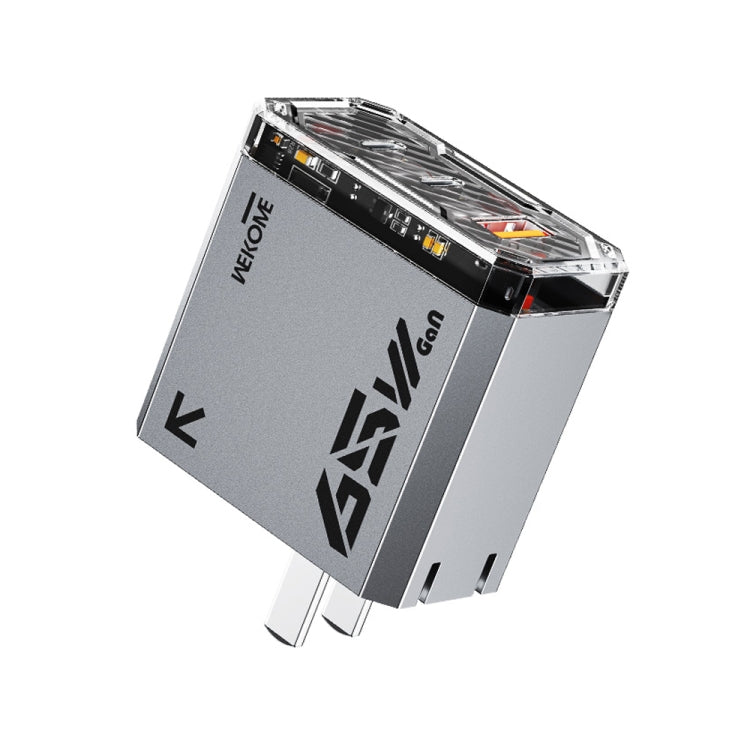 WK WP-U156 Pioneer Series 65W USB+Dual USB-C/Type-C GaN Charger(Silver) - USB Charger by WK | Online Shopping UK | buy2fix